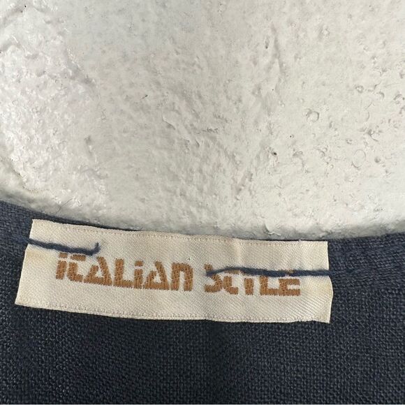 MADE IN ITALY Linen Lagenlook Sleeveless Dress Size Small Pockets Relaxed Loose - Picture 8 of 8